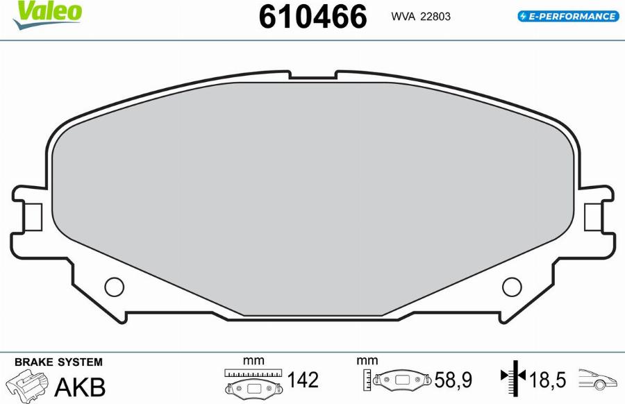 Valeo 610466 - Bremžu uzliku kompl., Disku bremzes www.autospares.lv