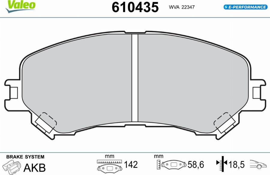 Valeo 610435 - Bremžu uzliku kompl., Disku bremzes www.autospares.lv