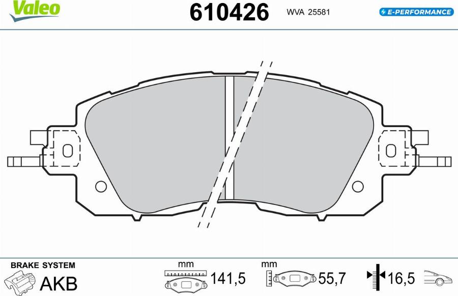 Valeo 610426 - Bremžu uzliku kompl., Disku bremzes www.autospares.lv