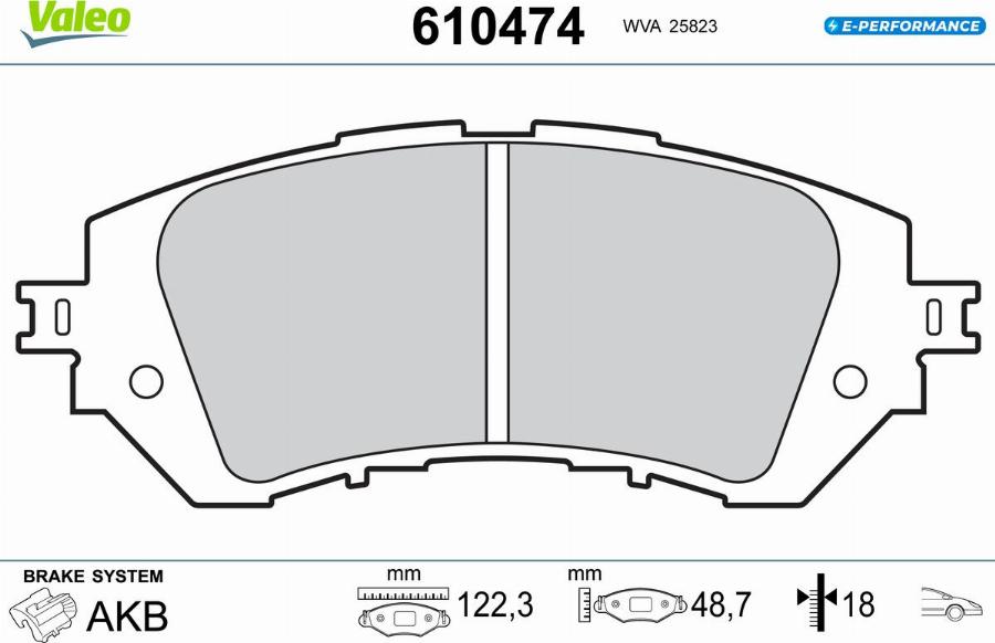 Valeo 610474 - Bremžu uzliku kompl., Disku bremzes www.autospares.lv