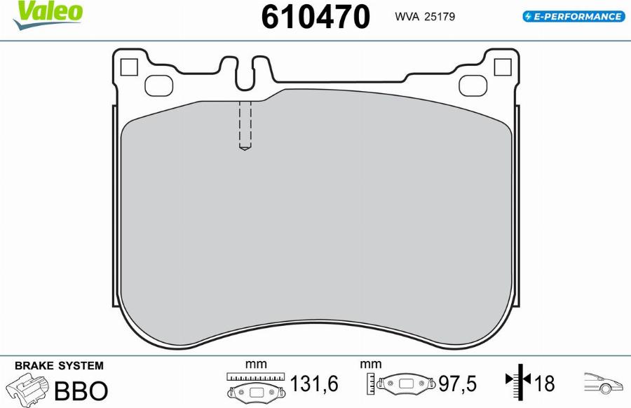 Valeo 610470 - Bremžu uzliku kompl., Disku bremzes www.autospares.lv