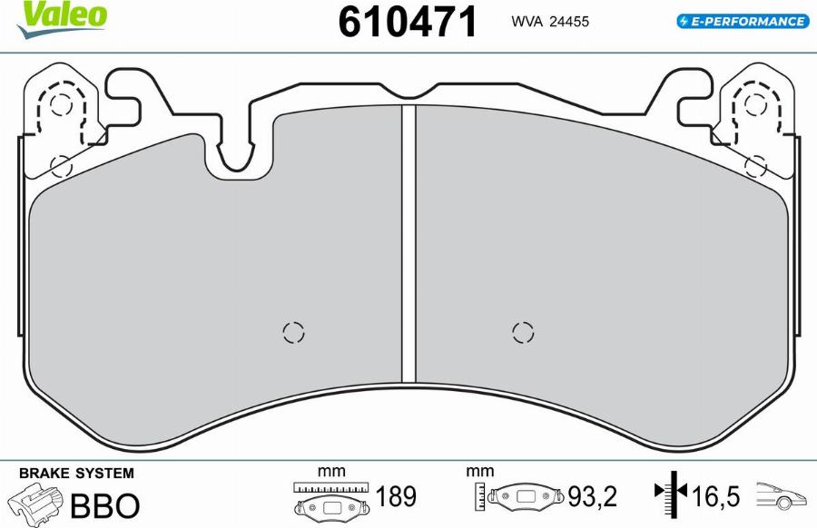 Valeo 610471 - Bremžu uzliku kompl., Disku bremzes www.autospares.lv