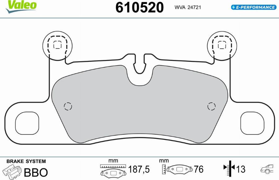 Valeo 610520 - Bremžu uzliku kompl., Disku bremzes www.autospares.lv