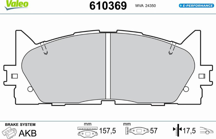 Valeo 610369 - Bremžu uzliku kompl., Disku bremzes www.autospares.lv