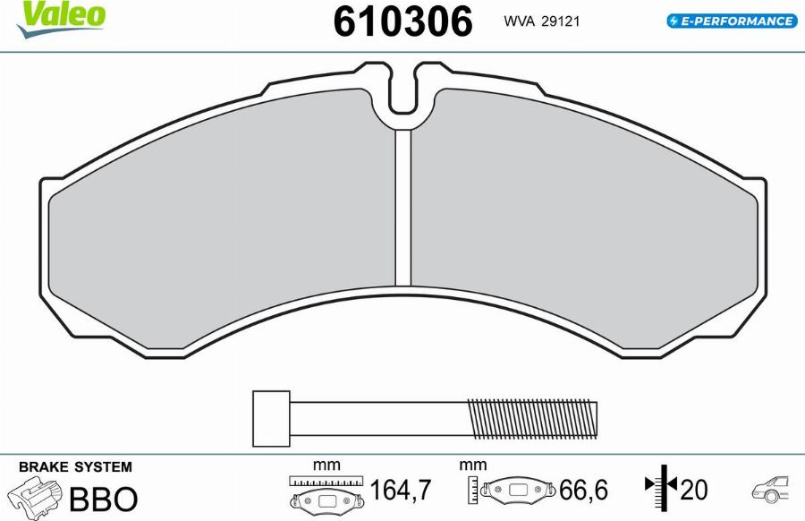 Valeo 610306 - Bremžu uzliku kompl., Disku bremzes www.autospares.lv