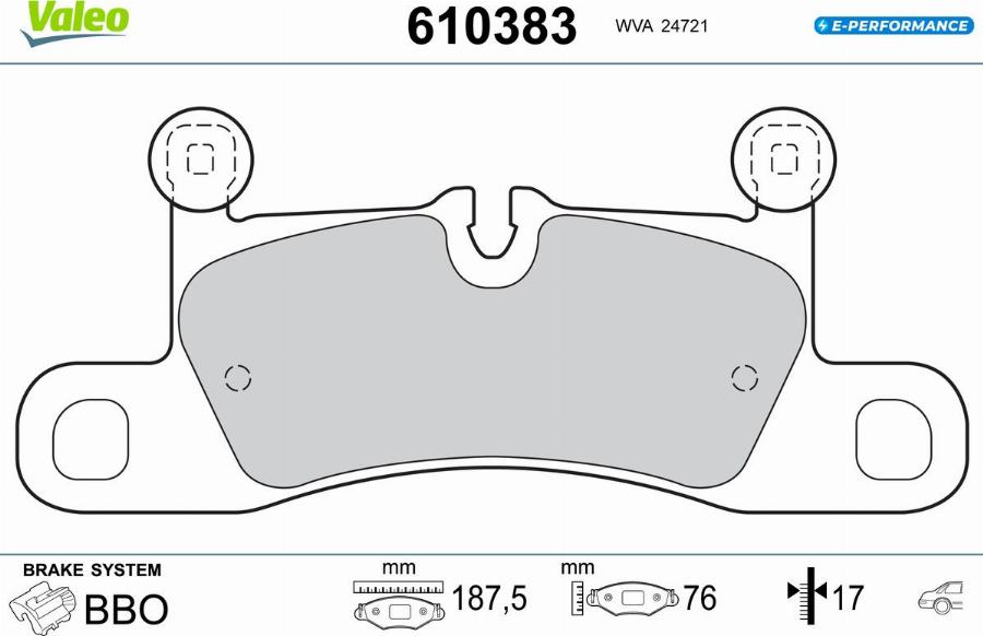 Valeo 610383 - Bremžu uzliku kompl., Disku bremzes www.autospares.lv