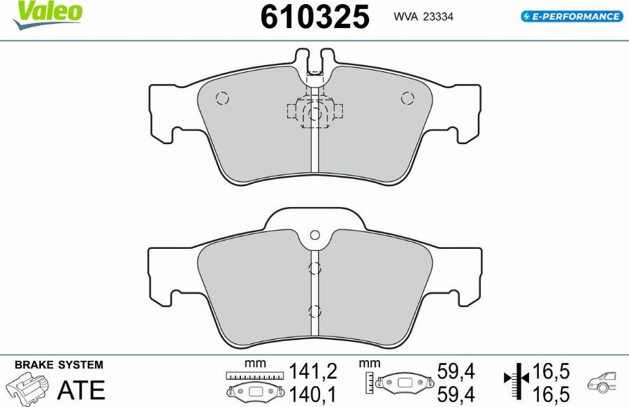 Valeo 610325 - Bremžu uzliku kompl., Disku bremzes www.autospares.lv