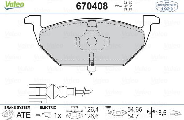 Valeo 670408 - Bremžu uzliku kompl., Disku bremzes autospares.lv