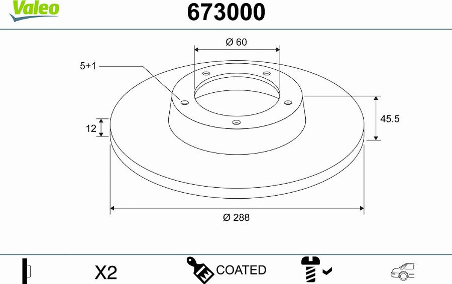 Valeo 673000 - Bremžu diski www.autospares.lv