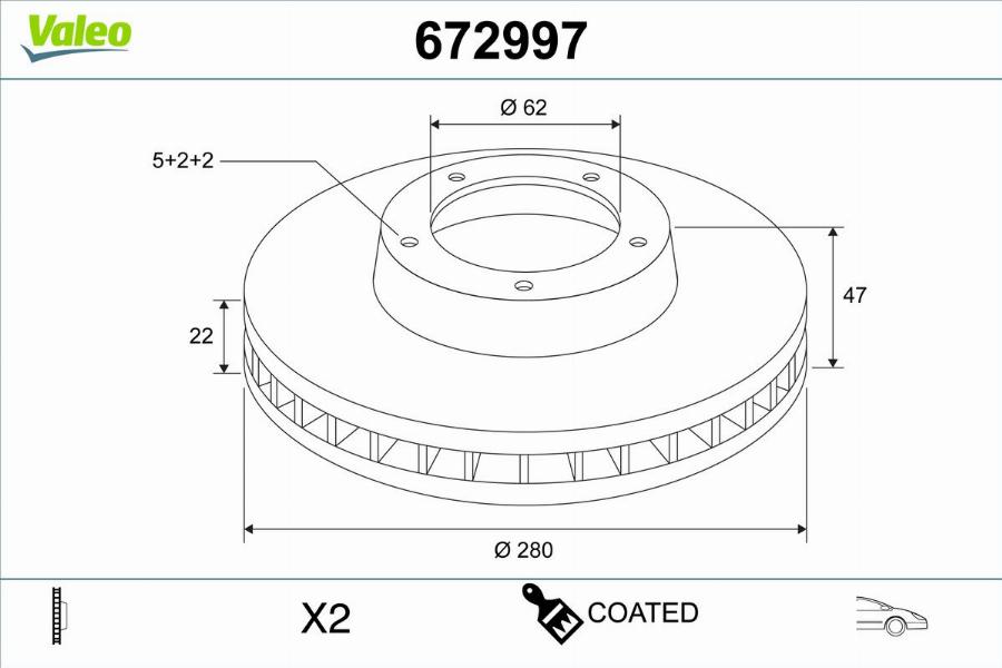 Valeo 672997 - Bremžu diski www.autospares.lv