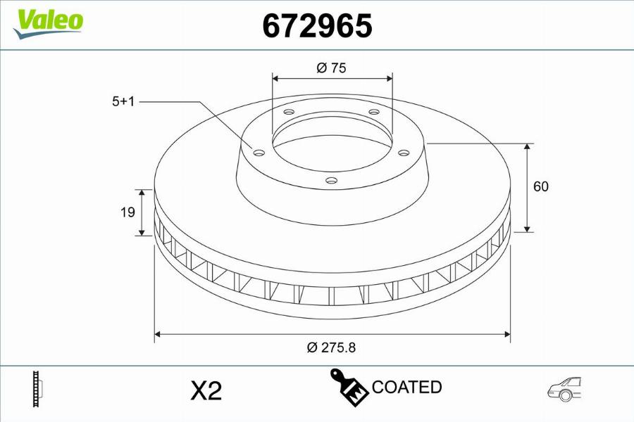 Valeo 672965 - Bremžu diski www.autospares.lv