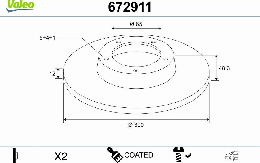 Valeo 672911 - Bremžu diski www.autospares.lv