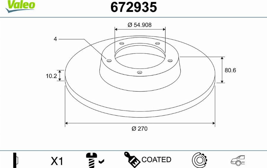 Valeo 672935 - Bremžu diski www.autospares.lv