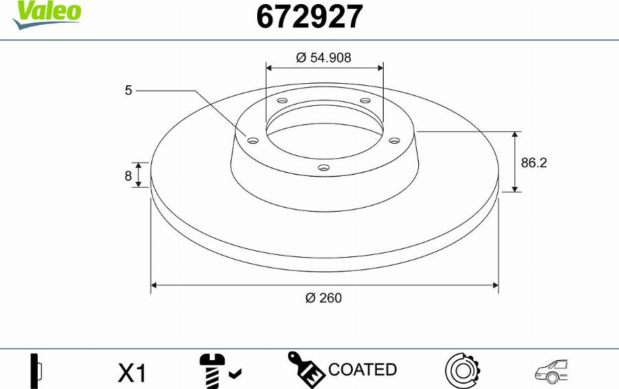 Valeo 672927 - Bremžu diski www.autospares.lv