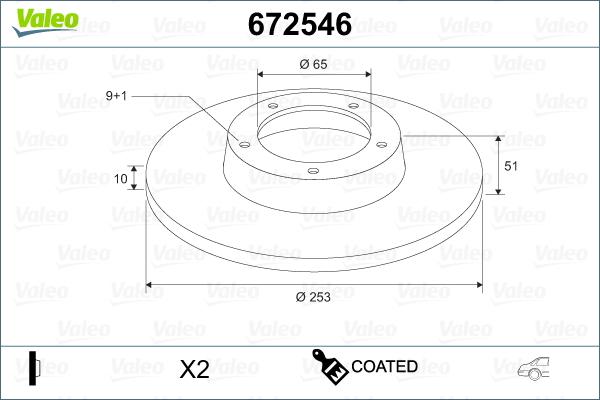 Valeo 672546 - Тормозной диск www.autospares.lv