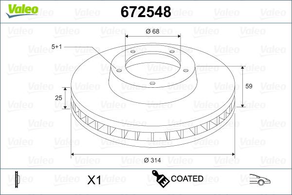 Valeo 672548 - Bremžu diski www.autospares.lv