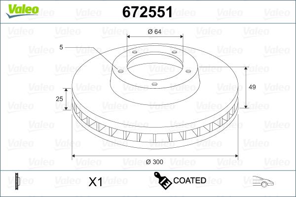 Valeo 672551 - Bremžu diski autospares.lv