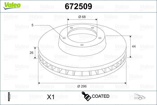 Valeo 672509 - Bremžu diski www.autospares.lv