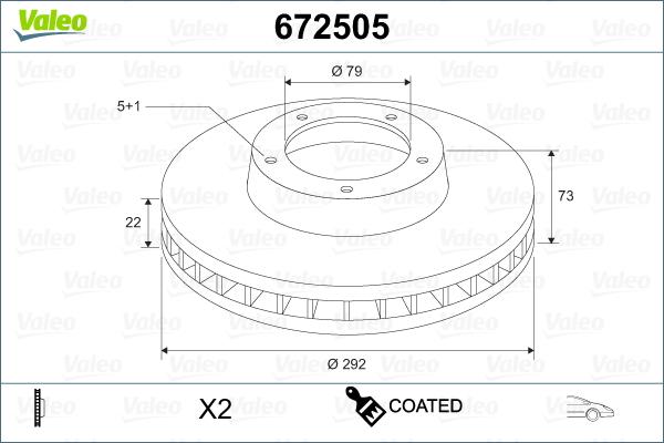 Valeo 672505 - Bremžu diski www.autospares.lv