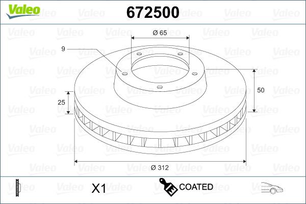 Valeo 672500 - Bremžu diski autospares.lv