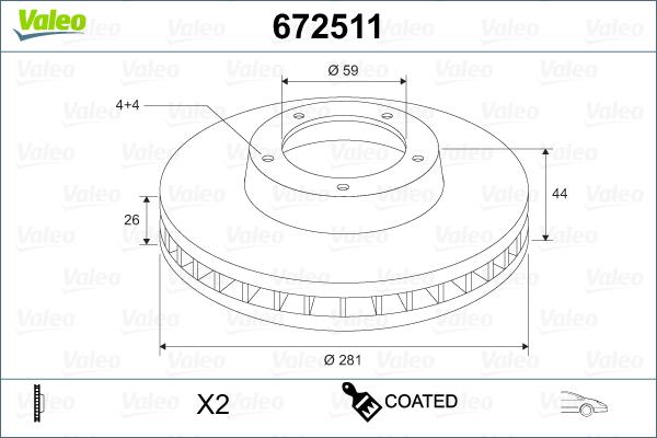 Valeo 672511 - Bremžu diski autospares.lv