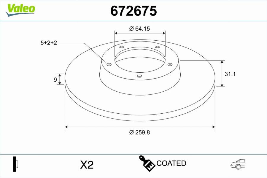 Valeo 672675 - Bremžu diski www.autospares.lv