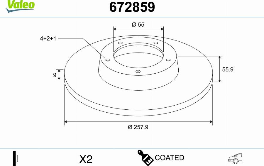 Valeo 672859 - Bremžu diski www.autospares.lv