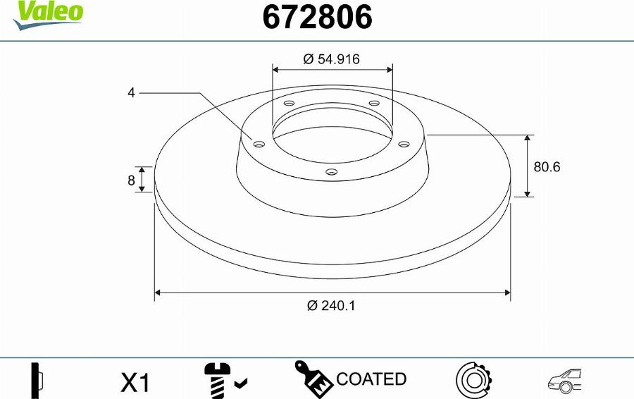 Valeo 672806 - Bremžu diski www.autospares.lv