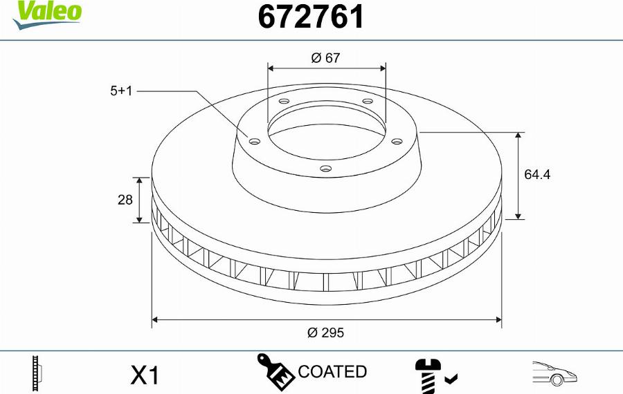 Valeo 672761 - Bremžu diski www.autospares.lv