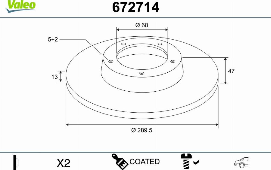 Valeo 672714 - Bremžu diski www.autospares.lv