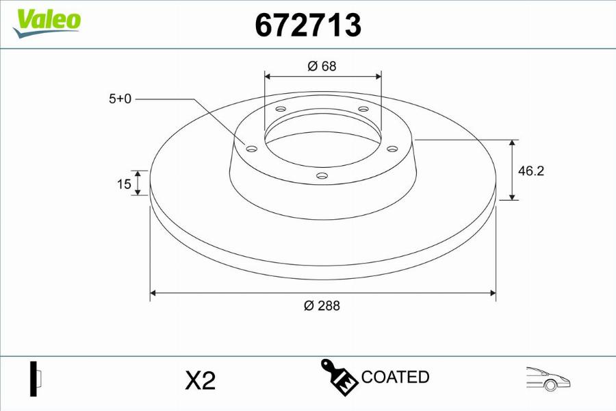 Valeo 672713 - Bremžu diski www.autospares.lv