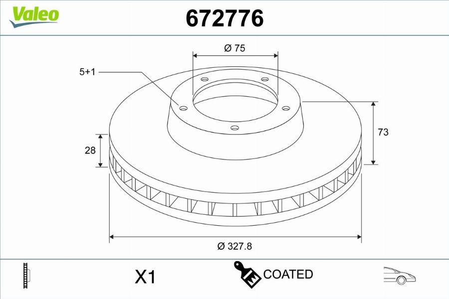 Valeo 672776 - Bremžu diski www.autospares.lv