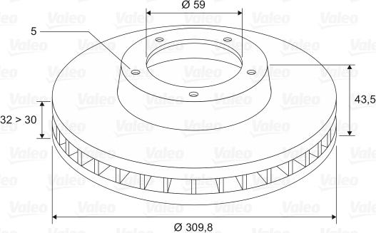 Valeo 197494 - Bremžu diski www.autospares.lv