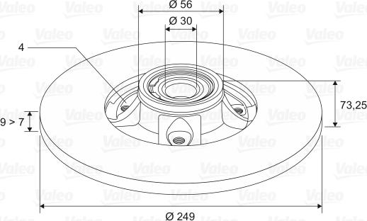 Valeo 197449 - Тормозной диск www.autospares.lv