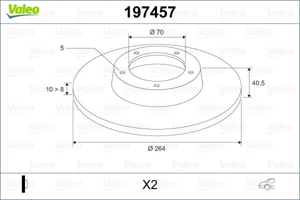 Valeo 197457 - Bremžu diski www.autospares.lv