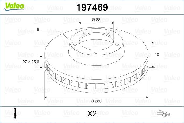 Valeo 197469 - Bremžu diski www.autospares.lv