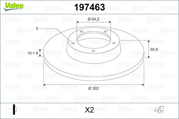 Valeo 197463 - Bremžu diski www.autospares.lv