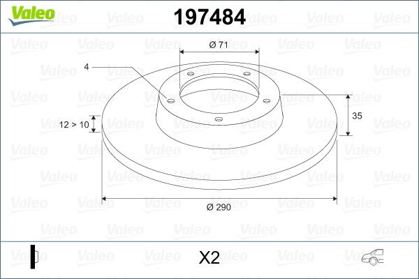 Valeo 197484 - Bremžu diski autospares.lv