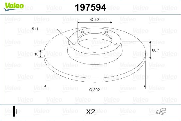 Valeo 197594 - Bremžu diski www.autospares.lv