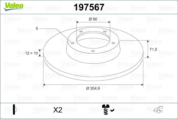 Valeo 197567 - Bremžu diski autospares.lv