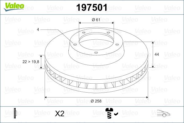 Valeo 197501 - Bremžu diski www.autospares.lv