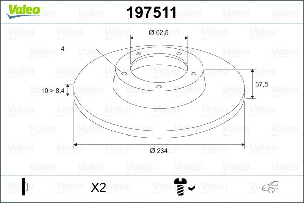 Valeo 197511 - Bremžu diski www.autospares.lv