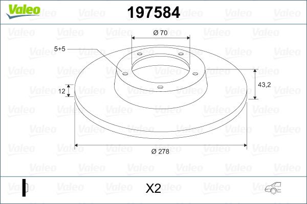 Valeo 197584 - Bremžu diski www.autospares.lv