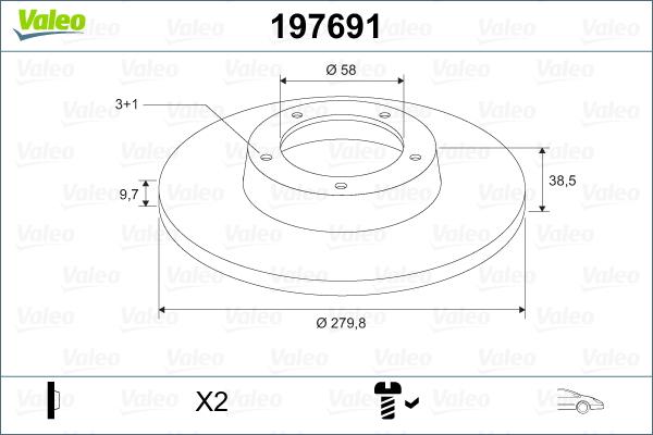 Valeo 197691 - Bremžu diski www.autospares.lv