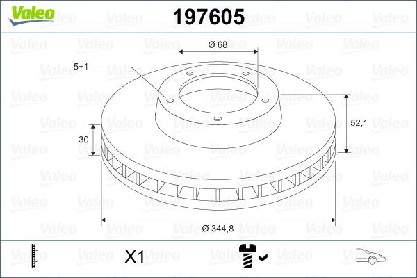 Valeo 197605 - Bremžu diski www.autospares.lv