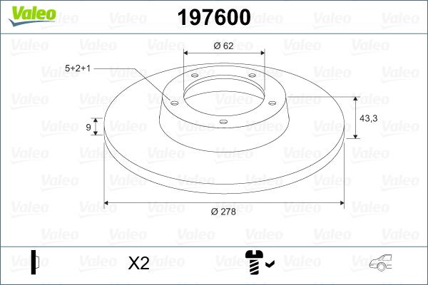 Valeo 197600 - Bremžu diski www.autospares.lv