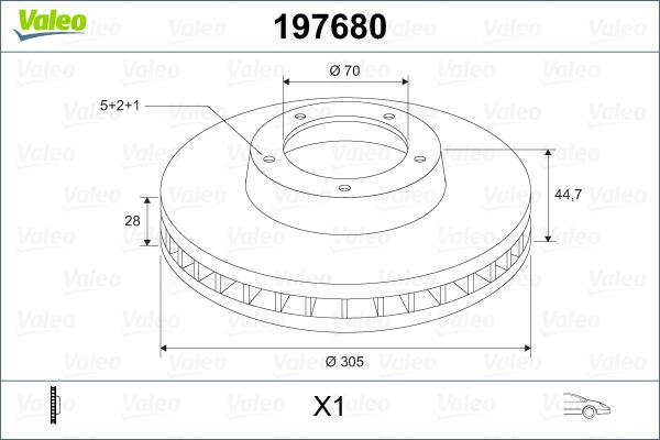 Valeo 197680 - Bremžu diski www.autospares.lv