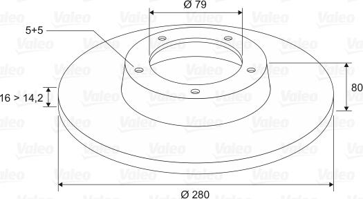 Valeo 197097 - Тормозной диск www.autospares.lv