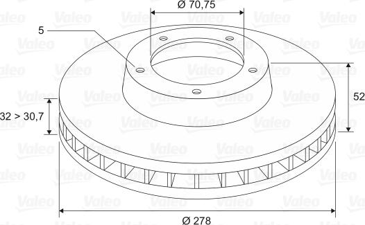 Valeo 197004 - Тормозной диск www.autospares.lv