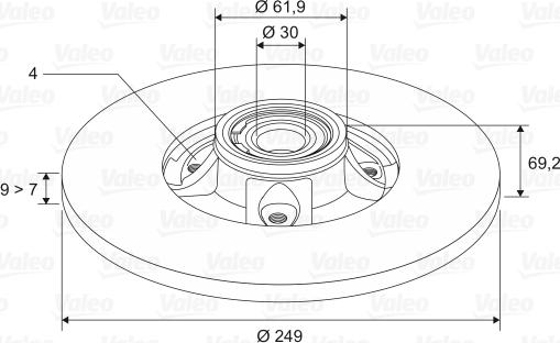 Valeo 197002 - Тормозной диск www.autospares.lv